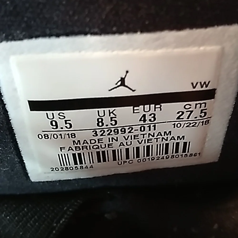 Jordan 6 Rings Black Ice basketball 🏀 9.5 2018